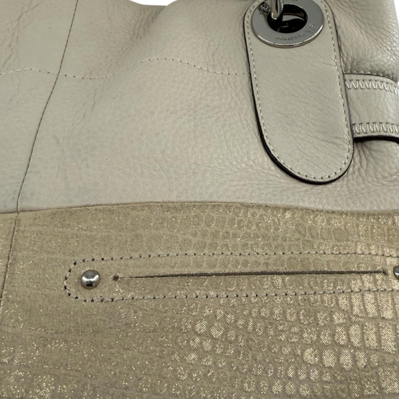 B. Makowsky Women’s Leather Tote Bag Brown/Gold/Tan One Size - Picture 8 of 11